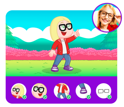 Personalização do protagonista na história personalizada do 3 Palavrinhas