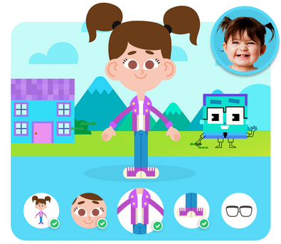 Personalização do protagonista na história personalizada do Aprendendo o bê-a-bá