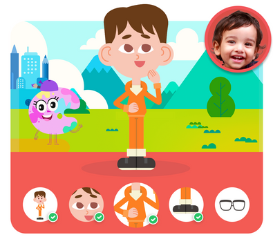 Personalização do protagonista na história personalizada do Aprendendo o bê-a-bá