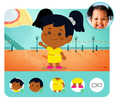 Personalização do protagonista na história personalizada do Dentro da História