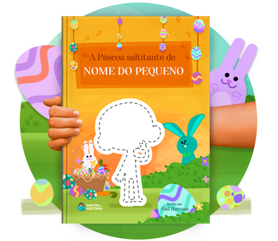 Cena do livro Personalizado do livro A Páscoa Saltitante Cena do livro Personalizado do livro A Páscoa Saltitante