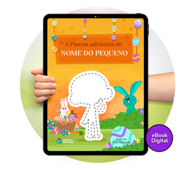 Cena do livro Personalizado do livro A Páscoa Saltitante