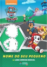 Capa do livro personalizado do Patrulha Canina em Corrida Radical