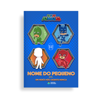 Capa do livro personalizado do Um Herói não Desiste Nunca