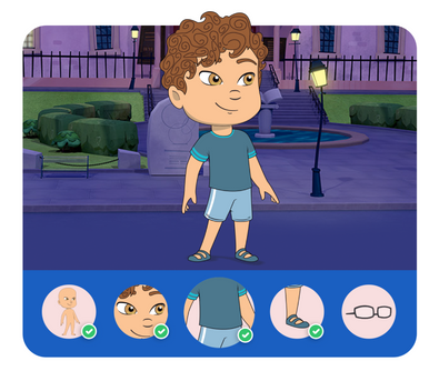 Personalização do protagonista na história personalizada do PJ Masks