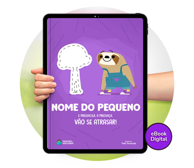 Cena do livro Personalizado do livro Preguicila, a preguiça, vai se atrasar!