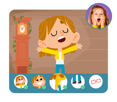 Personalização do protagonista na história personalizada do Dentro da História