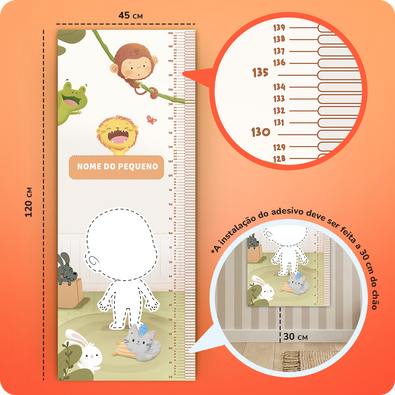 Capa do livro personalizado do Régua de Crescimento "Animais"