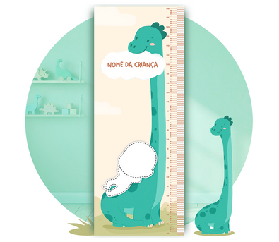 Cena do livro Personalizado do livro Régua de Crescimento "Braquiossauro, o Grande Dinossauro"