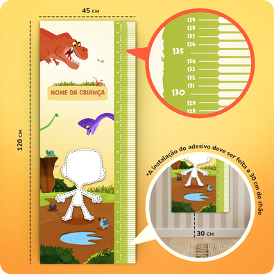 Capa do livro personalizado do Régua de Crescimento "Dinossauros"