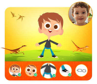 Cena do livro Personalizado do livro Régua de Crescimento "Dinossauros"