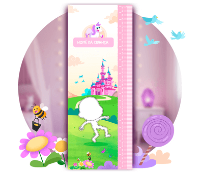 Cena do livro Personalizado do livro Régua de Crescimento “Reino Encantado”