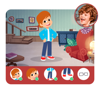 Personalização do protagonista na história personalizada do Dentro da História