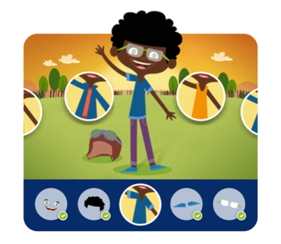 Personalização do protagonista na história personalizada do O Show da Luna!