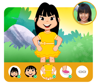 Personalização do protagonista na história personalizada do Smilingüido