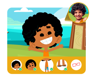 Personalização do protagonista na história personalizada do Dentro da História