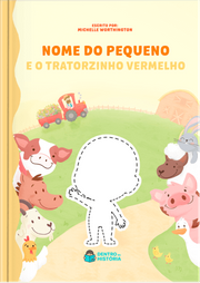 Capa do livro personalizado do O Tratorzinho Vermelho