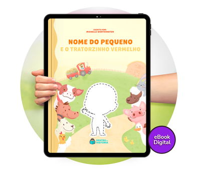 Cena do livro Personalizado do livro O Tratorzinho Vermelho