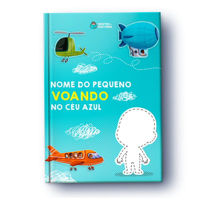 Capa do livro personalizado do Voando no Céu Azul