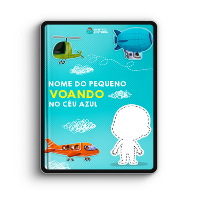 Capa do livro personalizado do Voando pelo Céu Azul
