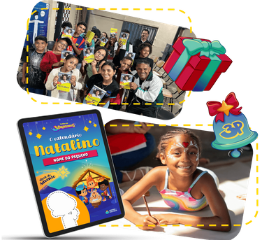 Cena do livro Personalizado do livro O Calendário Natalino Cena do livro Personalizado do livro O Calendário Natalino