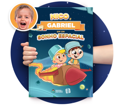 Cena do livro Personalizado do livro Sonho Espacial Cena do livro Personalizado do livro Sonho Espacial