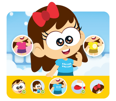 Personalização do protagonista na história personalizada do Galinha Pintadinha Mini